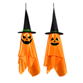 Hanging Ghosts with Wizard Hat - 2 Pack Halloween Decor