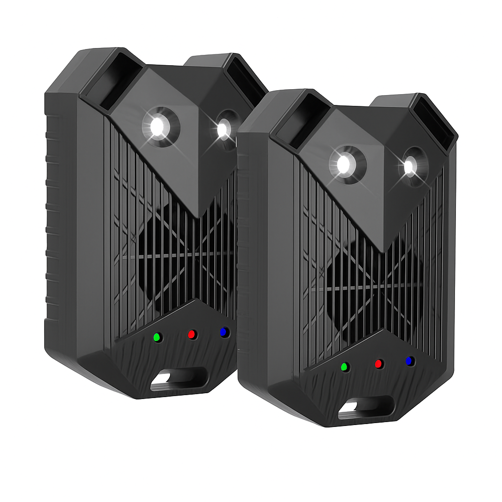 2 Pack Under Hood Ultrasonic Rodent Repeller Rodent Control Deterrent Chaser Blocker for Vehicle Indoor with Strobe Light 3 Power Supplies