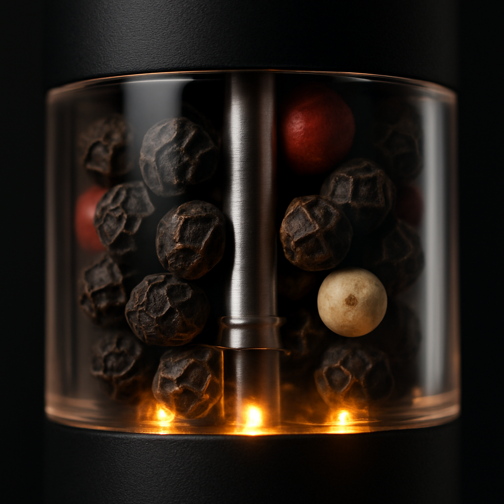 Electric Salt and Pepper Grinder Set with One-Hand Operation