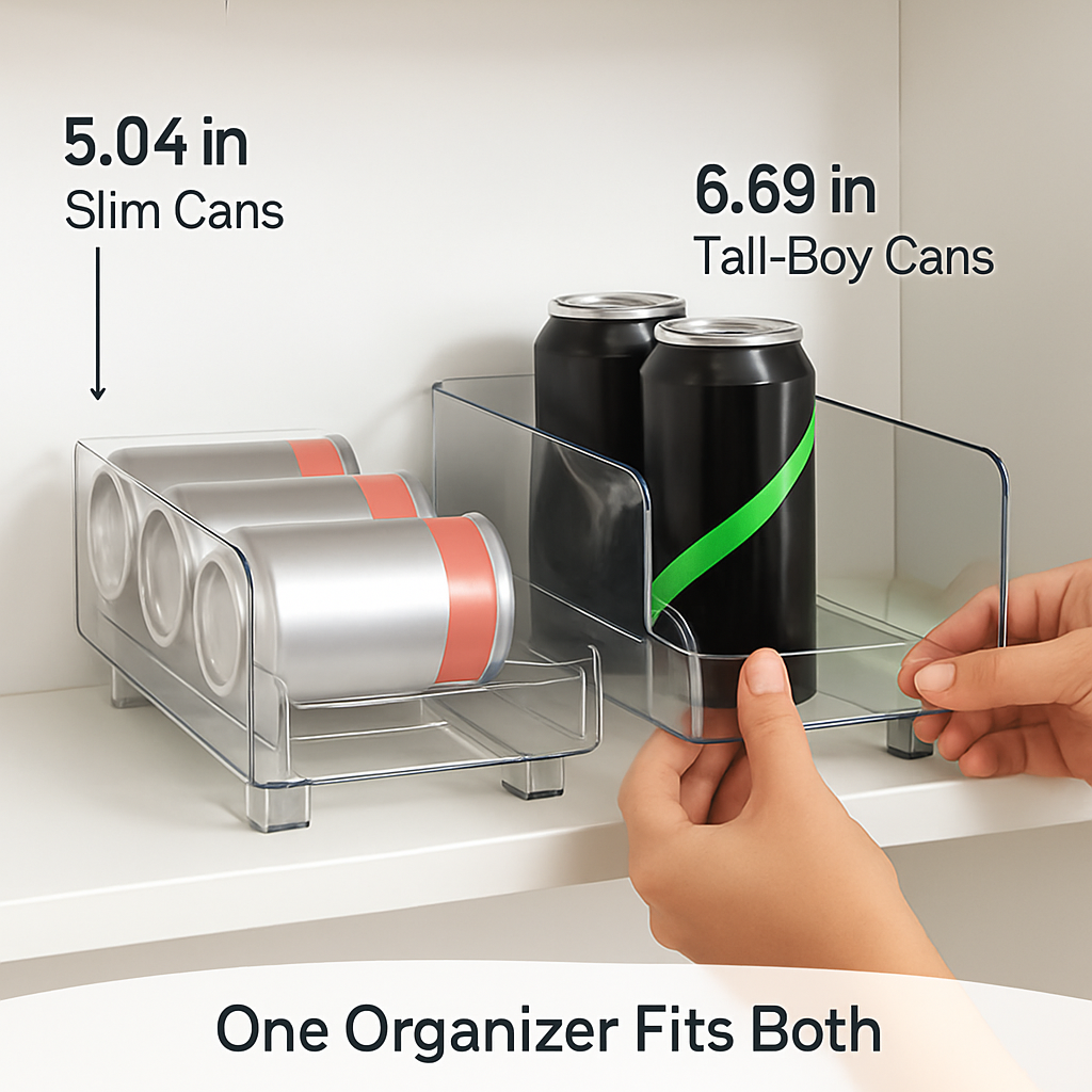 Adjustable Soda Can Organizers, 2-Tier, 12-Pcs