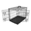 30inches Dogs Crate Folding Metal Pets Crates Double Door Puppy Cage Easy Set Up