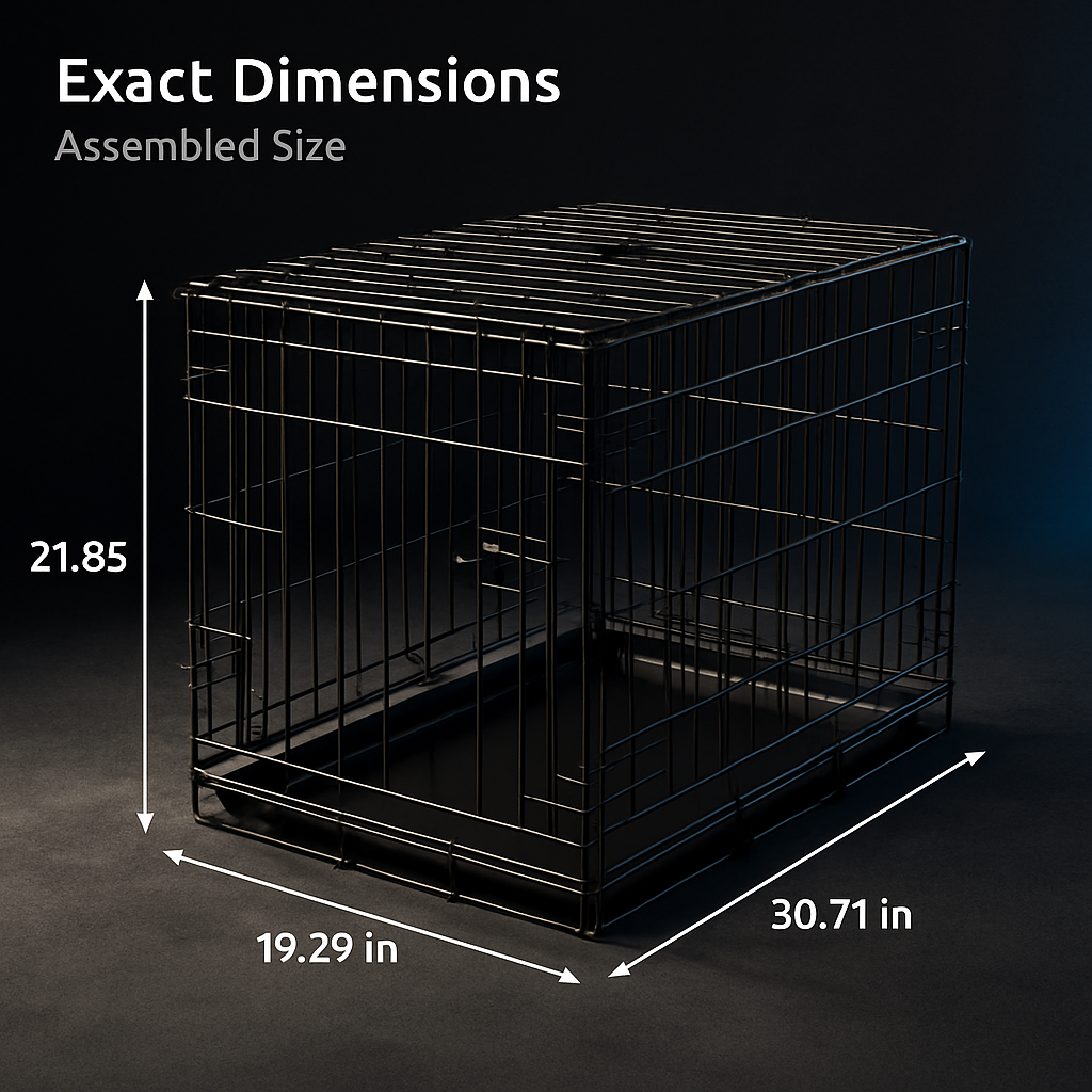 30inches Dogs Crate Folding Metal Pets Crates Double Door Puppy Cage Easy Set Up