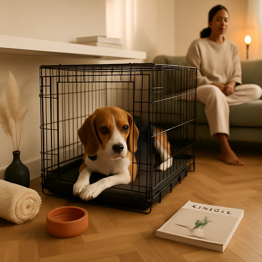 30inches Dogs Crate Folding Metal Pets Crates Double Door Puppy Cage Easy Set Up