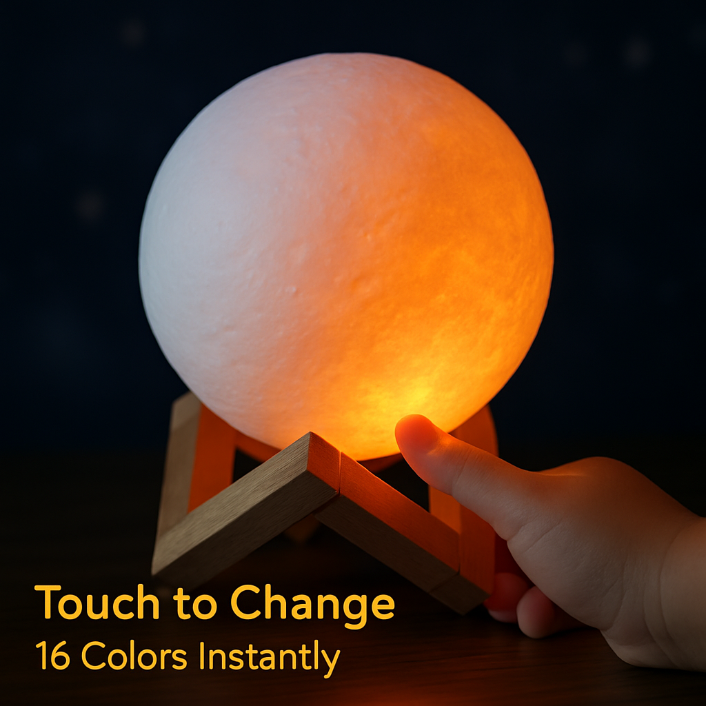 Moon Lamp Night Light with RGB Color Glow
