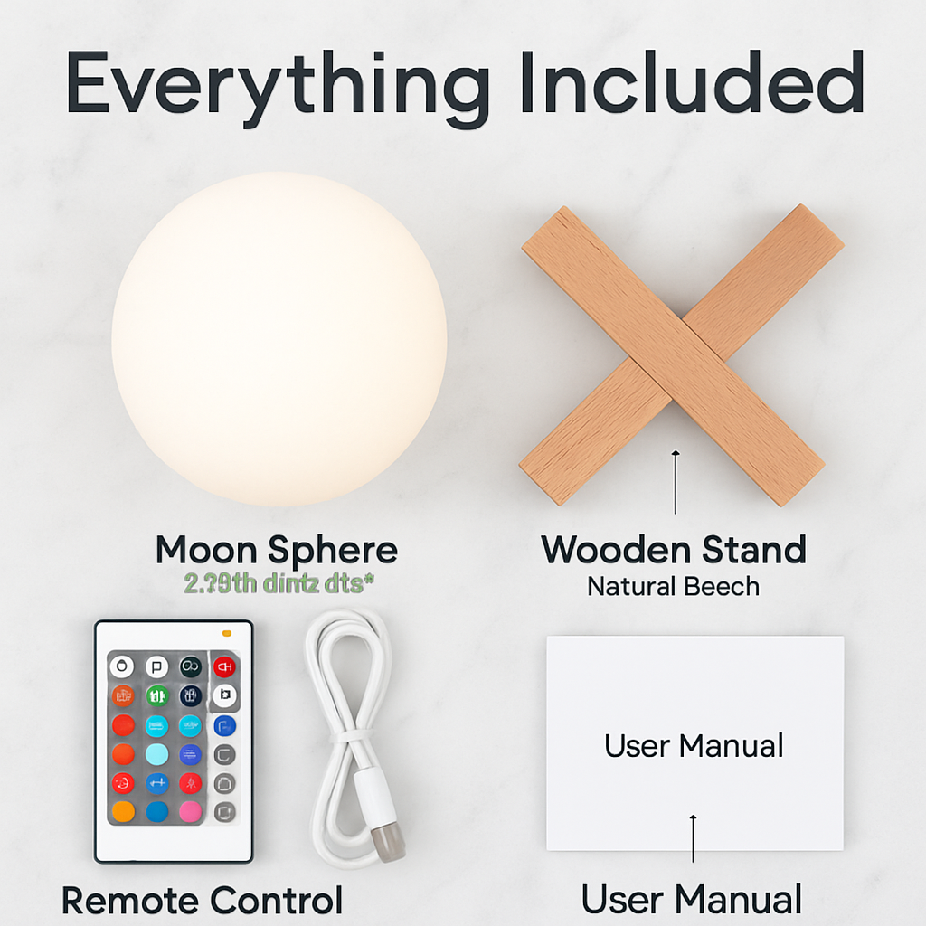 Moon Lamp Night Light with RGB Color Glow