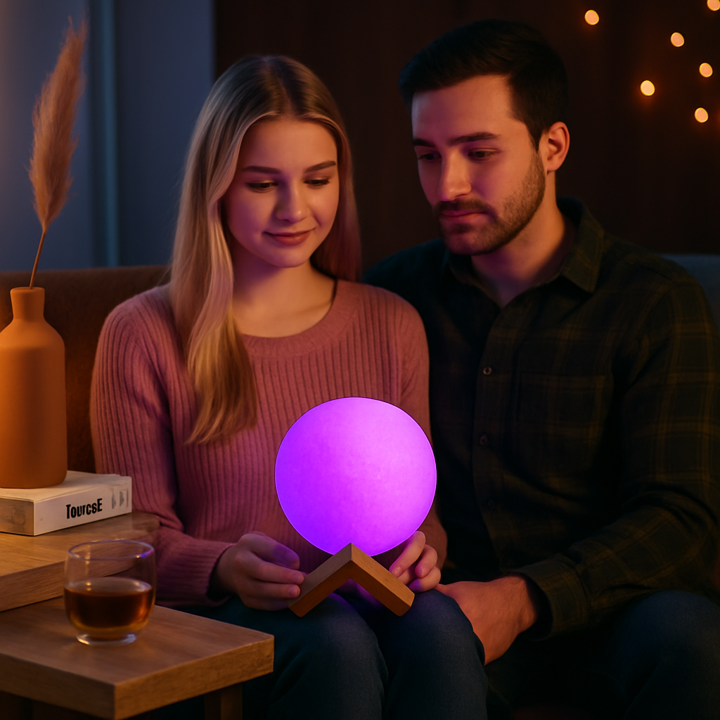 Moon Lamp Night Light with RGB Color Glow