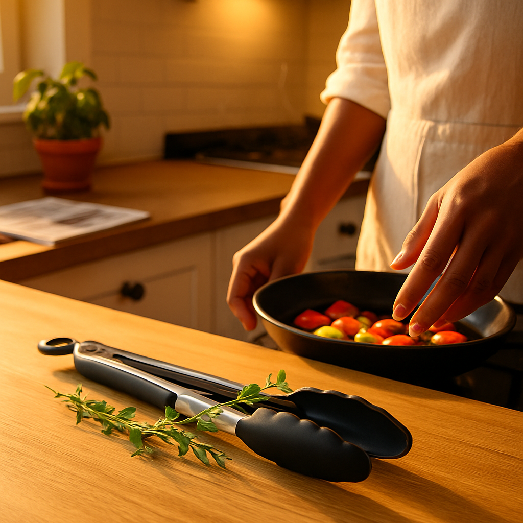 Silicone Tongs for High-Heat Grilling, Locking