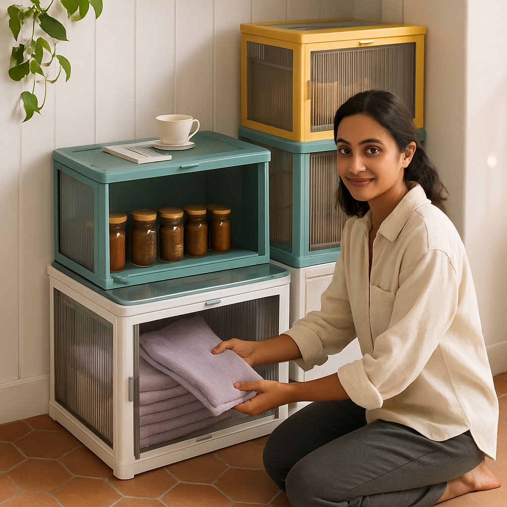 Foldable Storage Bins with Lid, 3-Piece Set