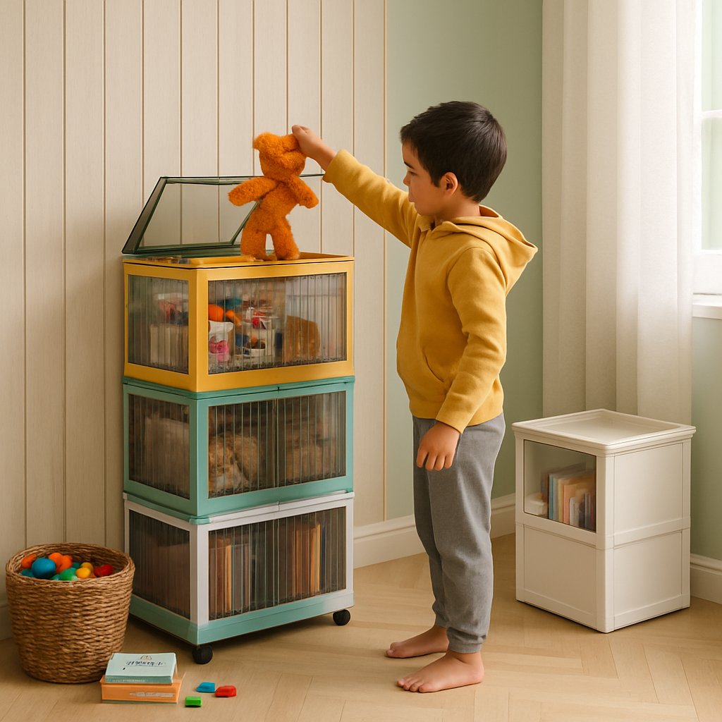 Foldable Storage Bins with Lid, 3-Piece Set