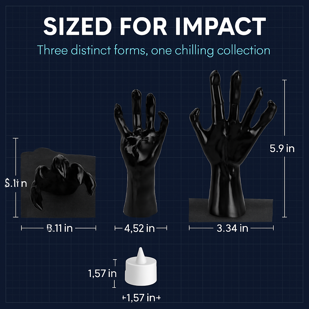 Creepy Reaching Hands With Lighted Candles - Wall Mount