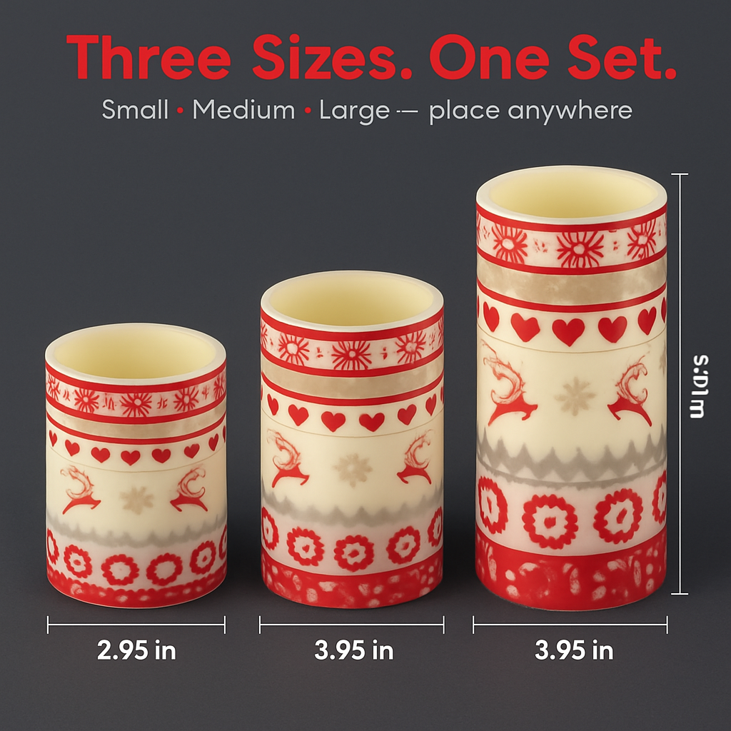 Christmas Flameless Candles Set for Home Decor