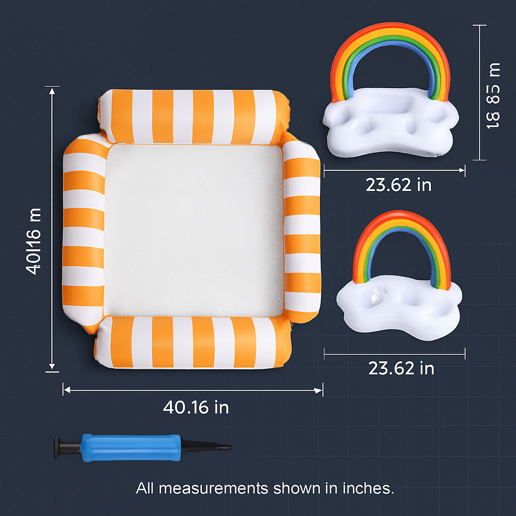 Inflatable Pool Floats for Adults with Drink & Snack