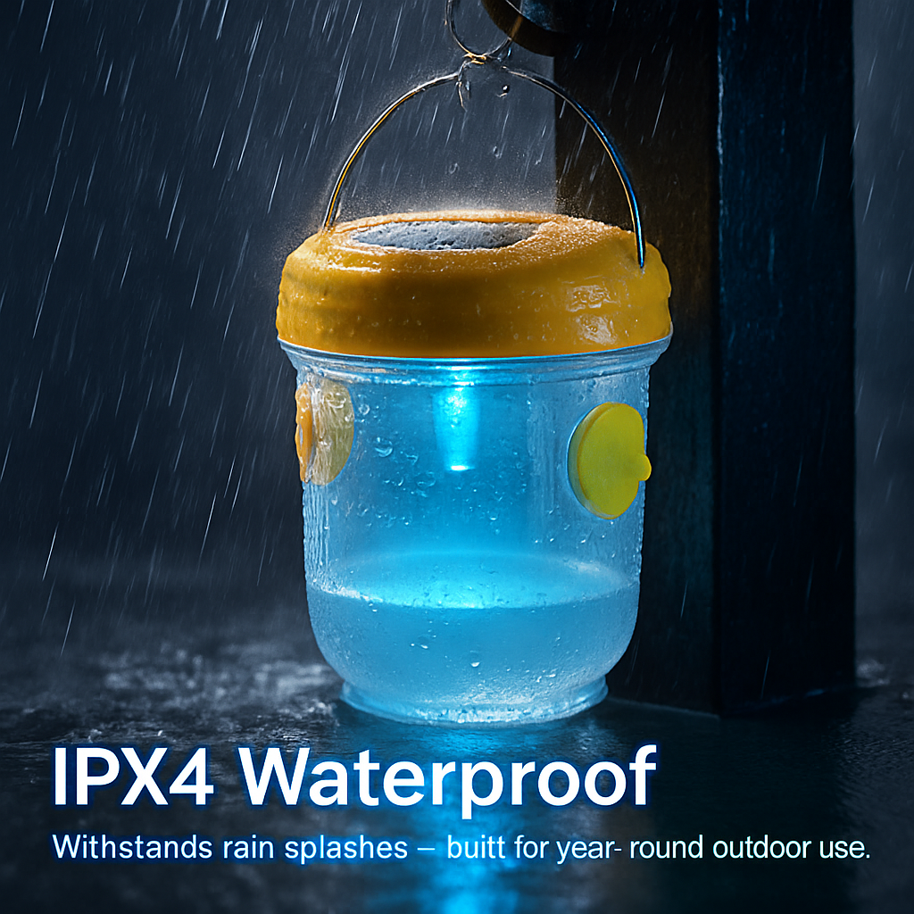 3Pack Solar Wasp Traps Outdoor Hanging Insect Catchers with UV Light for Paper Wasps Yellow Jackets Small Hornets Fruit Flies House Flies