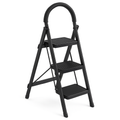 3-Step Foldable Ladder with Wide Pedals and Locking Safety