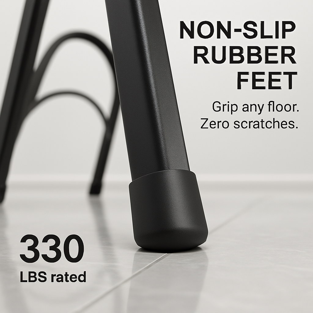 3-Step Foldable Ladder with Wide Pedals and Locking Safety
