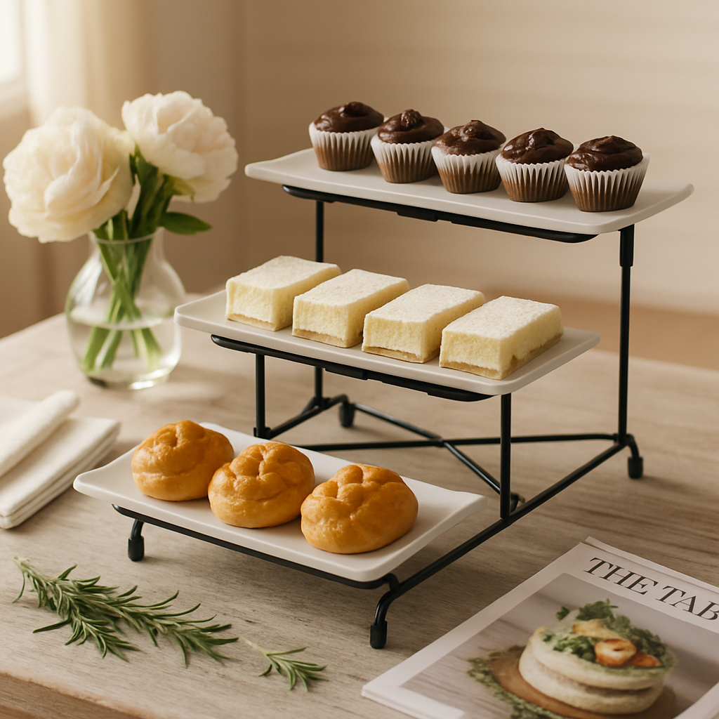 3-Tier Plastic Serving Tray Dessert Server Display Stand