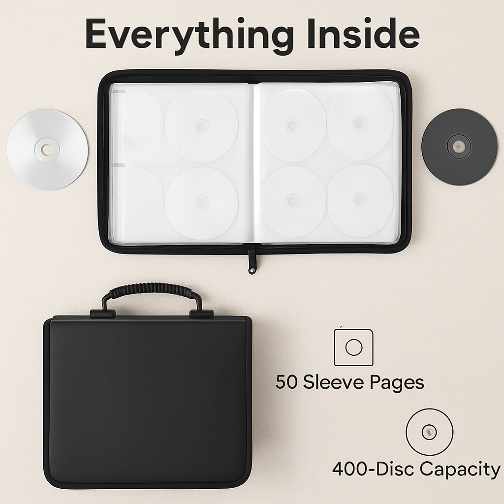Disc Storage Case - Portable Disc Organizer