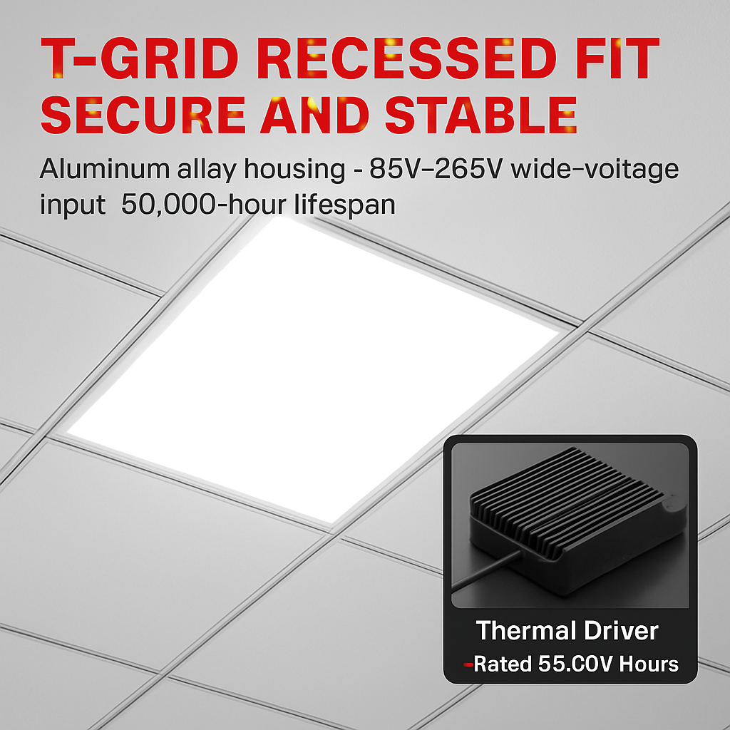 LED Panel Light for Ceiling Grids - Slim & Modern