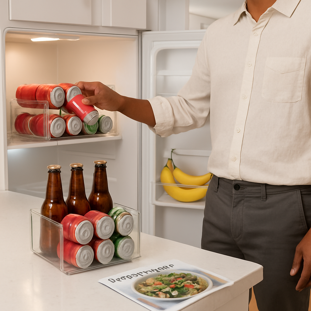 Soda Can Organizers for Fridge - Adjustable Clear Kitchen