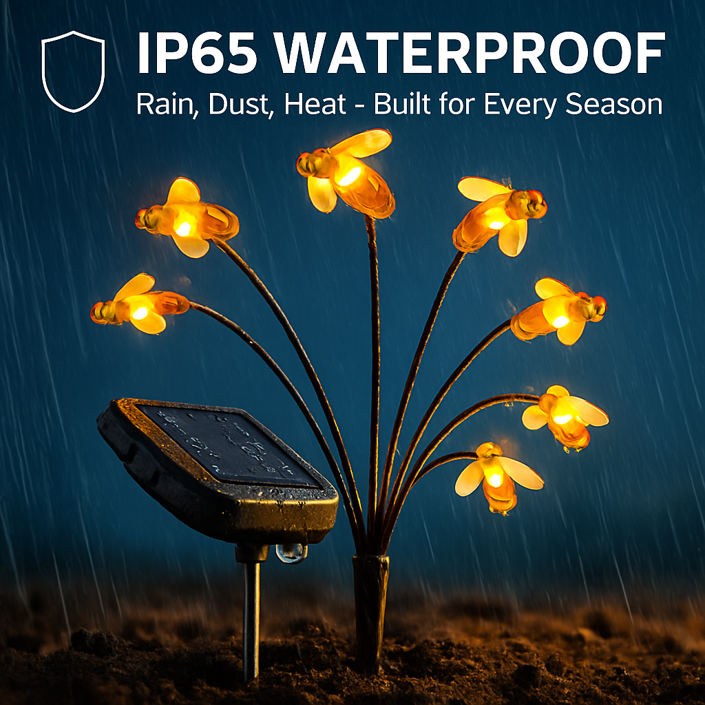 Solar Bee Stake Lights with 2 Lighting Modes