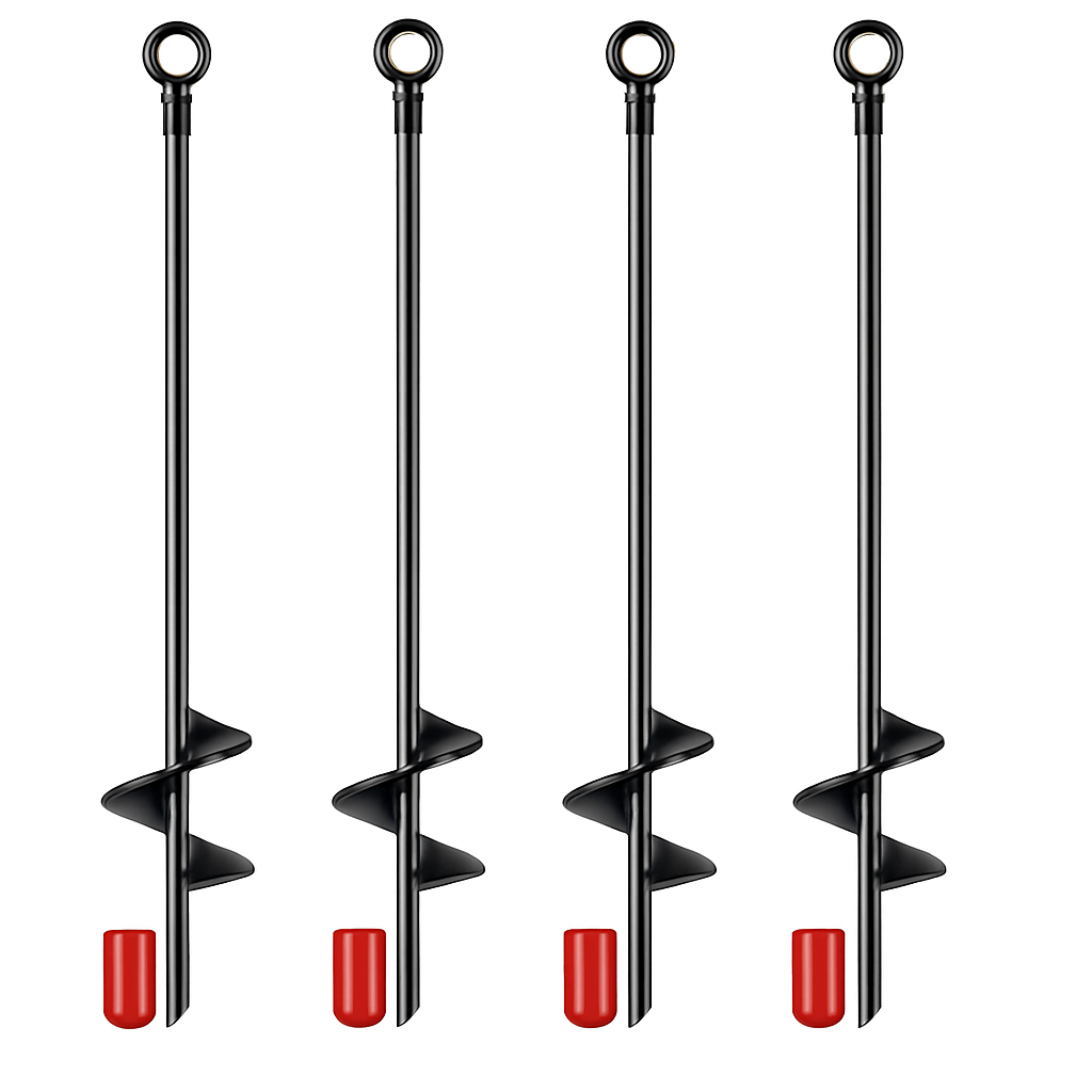 Ground Auger Stakes for Soil Digging - 4 Pack