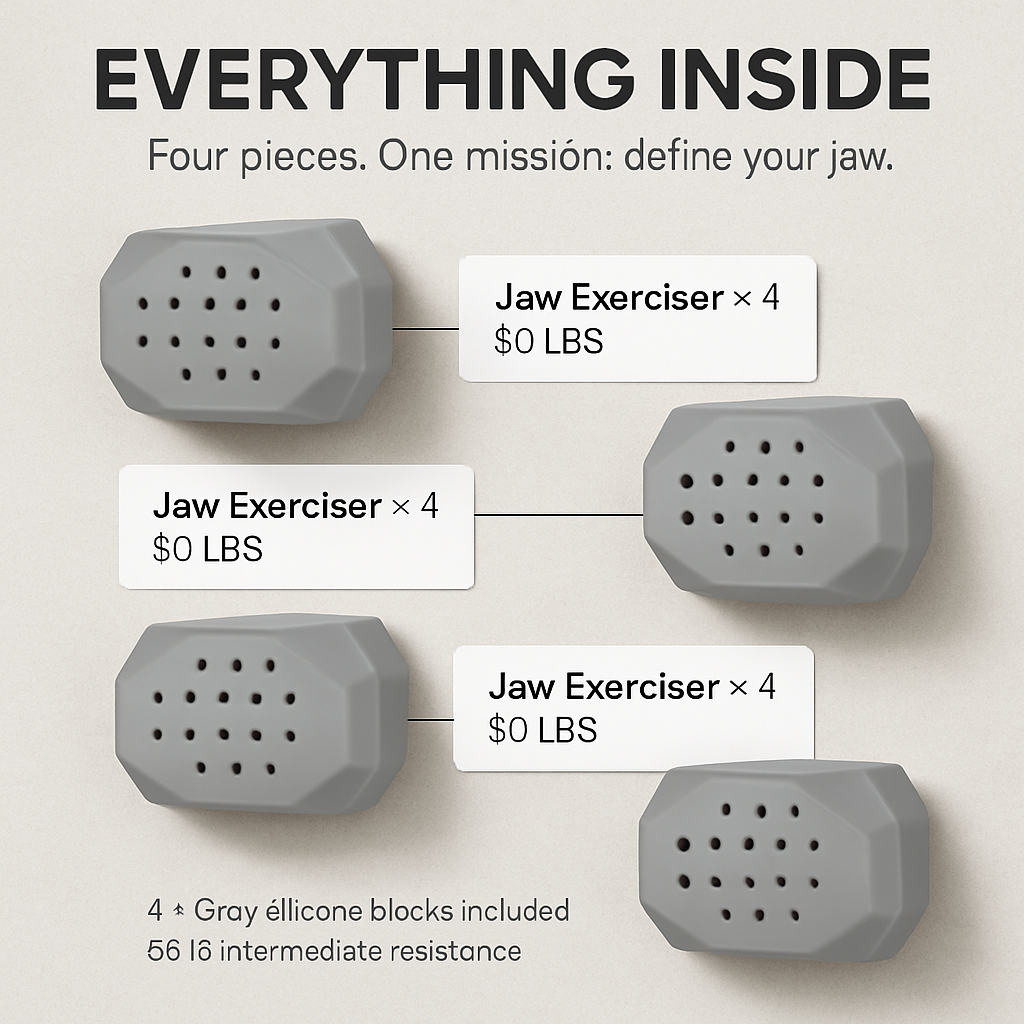 Jawline Exerciser for Men & Women - 4-Pack