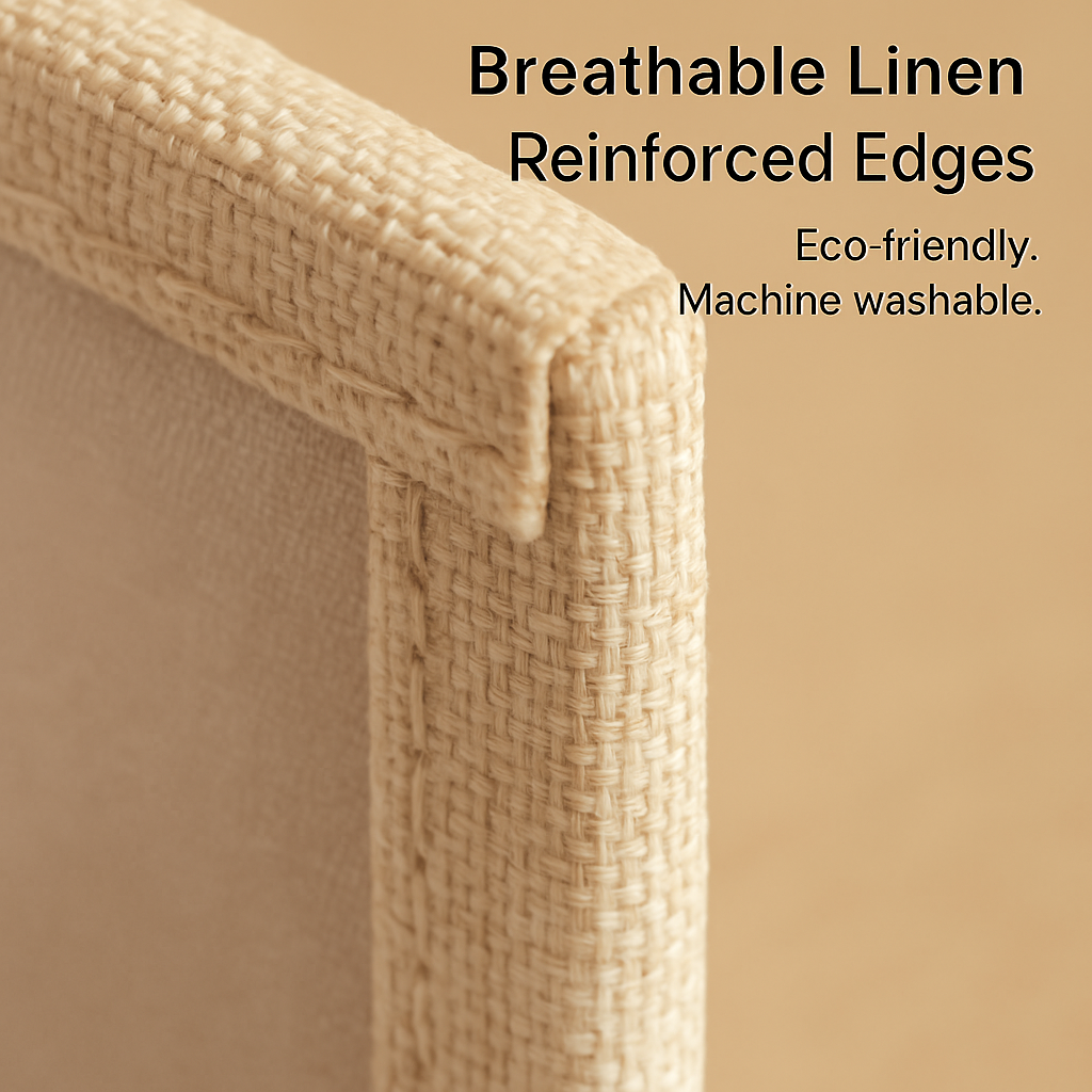 Foldable Linen Clothing Storage Bin with Clear Window