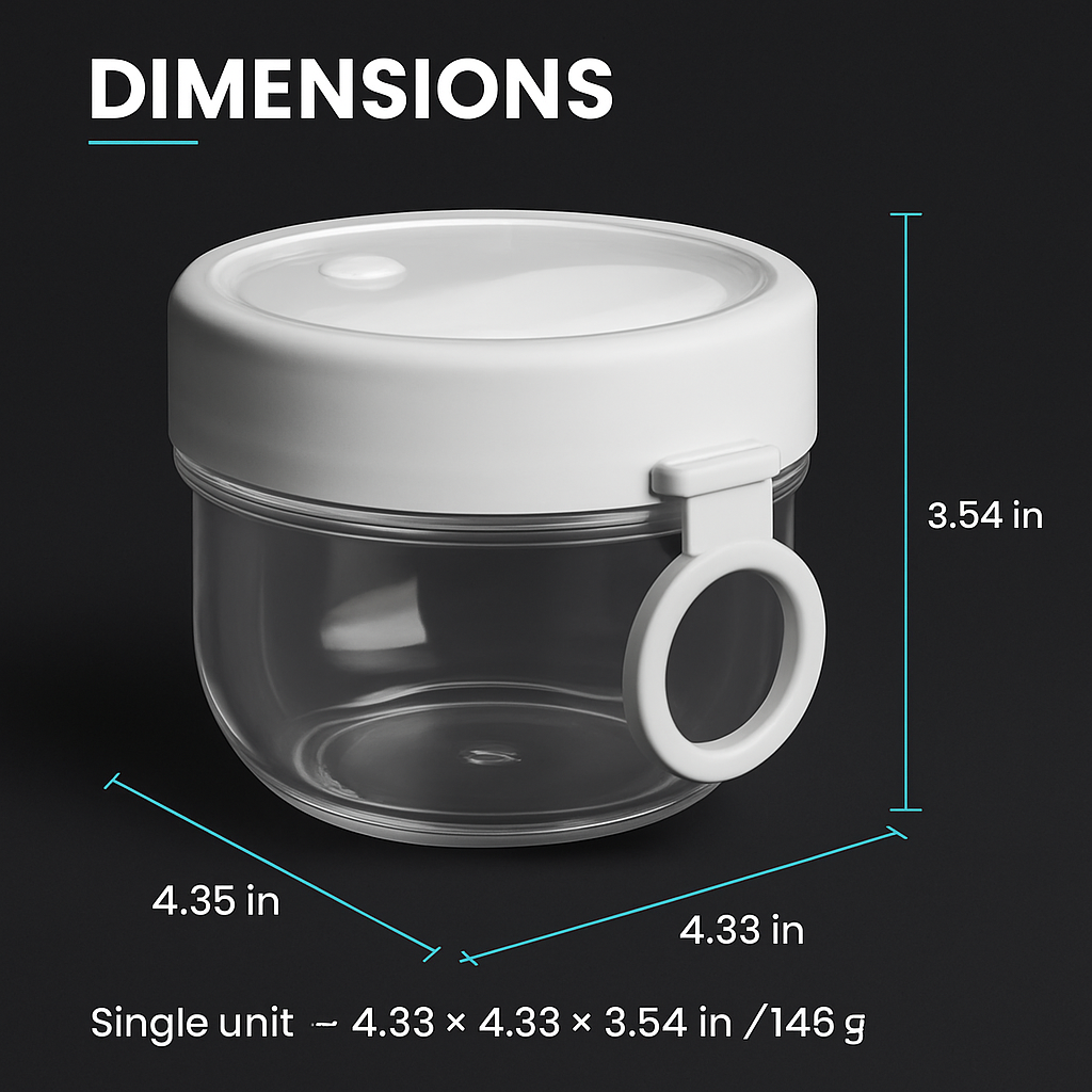 Overnight Oats Containers with Lids - Leak-Proof