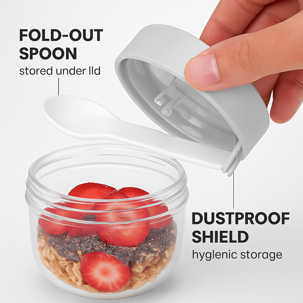 Overnight Oats Containers with Lids - Leak-Proof