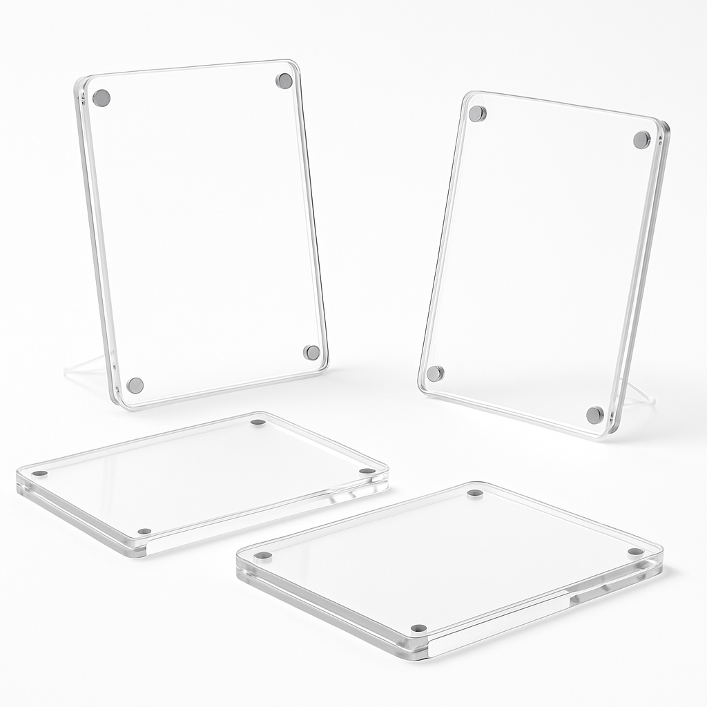 Acrylic Picture Frames, 4-Pack, Free Standing