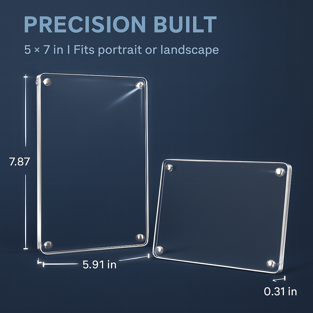 Acrylic Picture Frames, 4-Pack, Free Standing