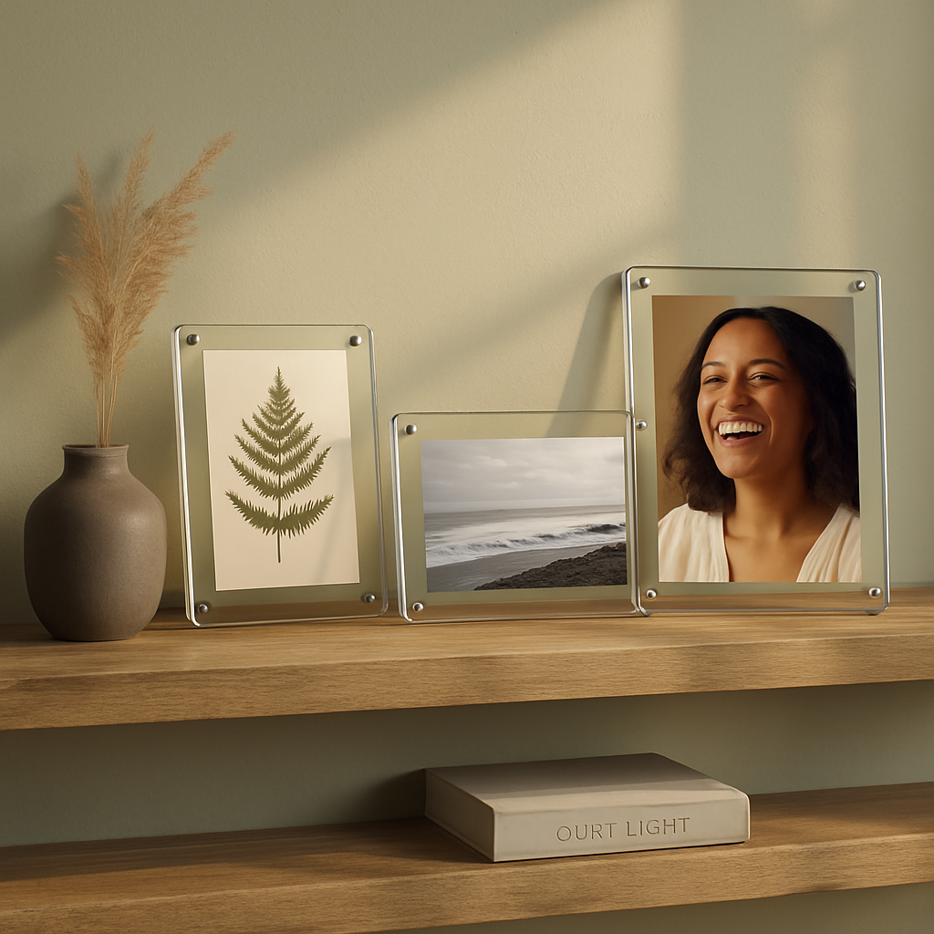 Acrylic Picture Frames, 4-Pack, Free Standing