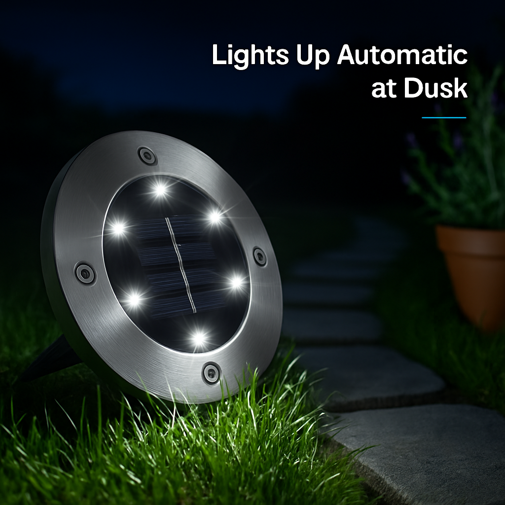 Solar Powered Ground Light for Outdoor Path and Lawn