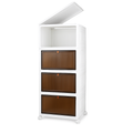 4-Tier Foldable Storage Bins with Lid Front Magnetic Door