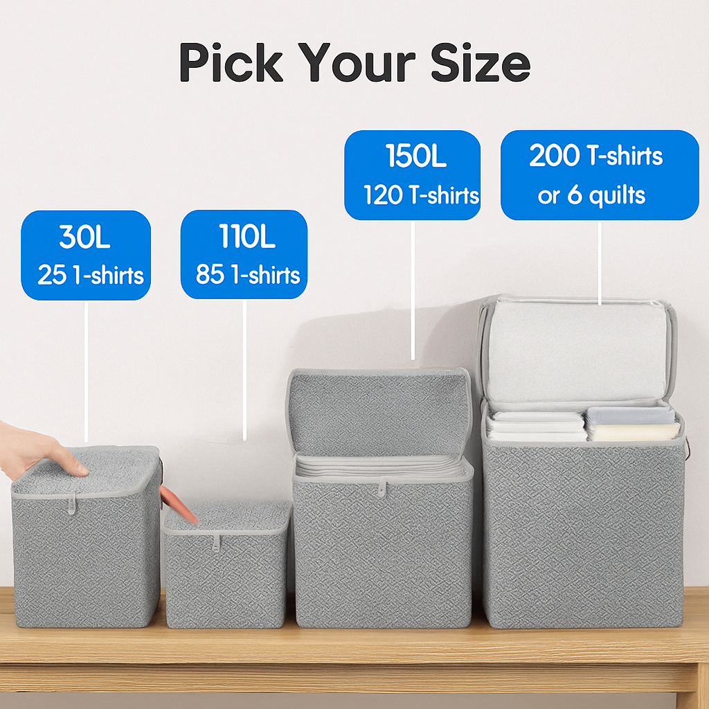 Foldable Non-Woven Storage Bags for Wardrobe Organization