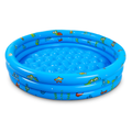 51x13” Inflatable Swimming Pool Blow Up Family Pool For 3 Kids Foldable Swim Ball Pool Center w/ 4 Valves Bottom Water Drain Plug For Indoor Backyard