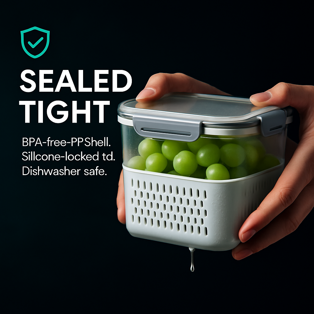 Fruit & Vegetable Storage Containers with Drain Basket