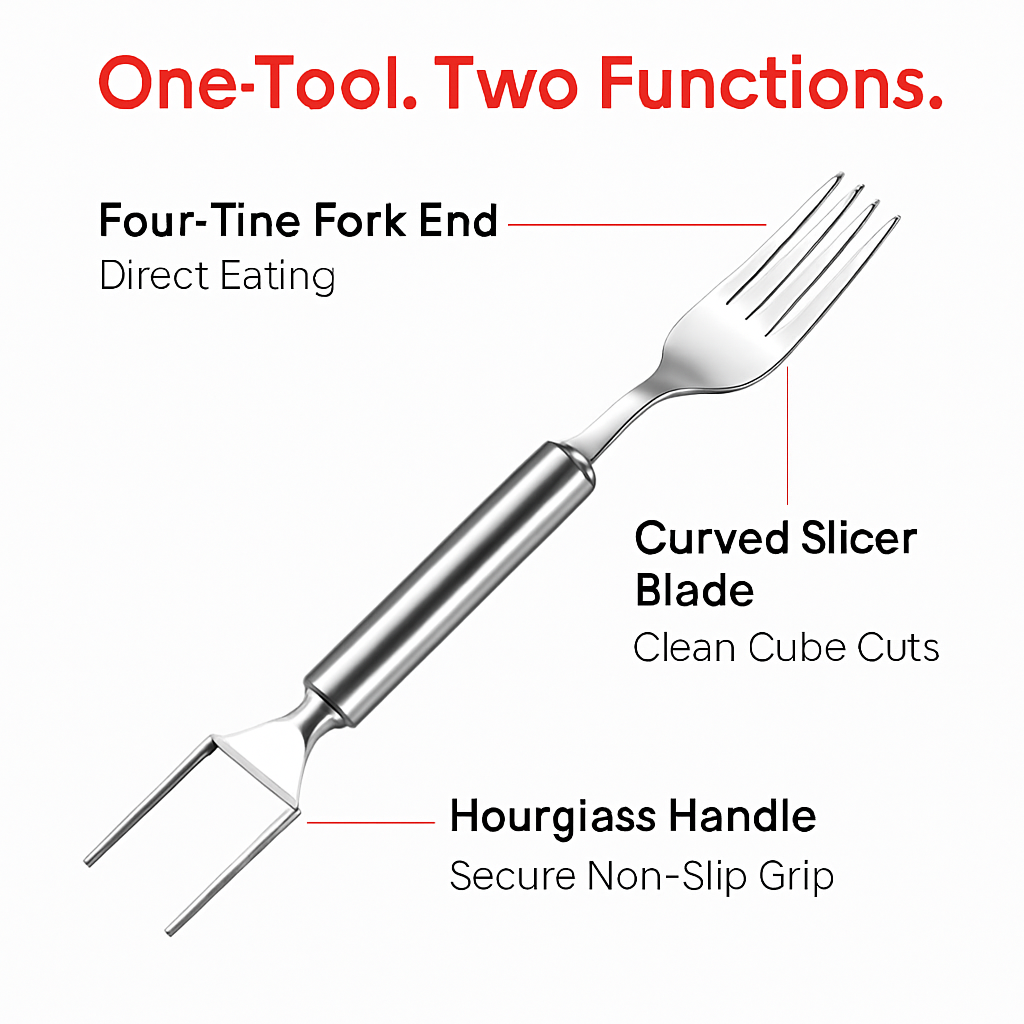 Watermelon Cutter Slicer Fork 2-in-1 Stainless Steel