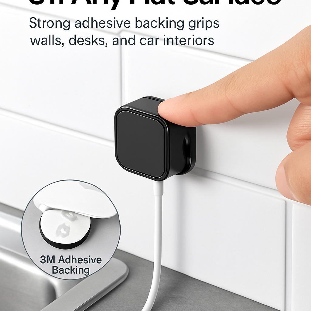 Magnetic Cable Clips - Adhesive Wire Organizer for Home