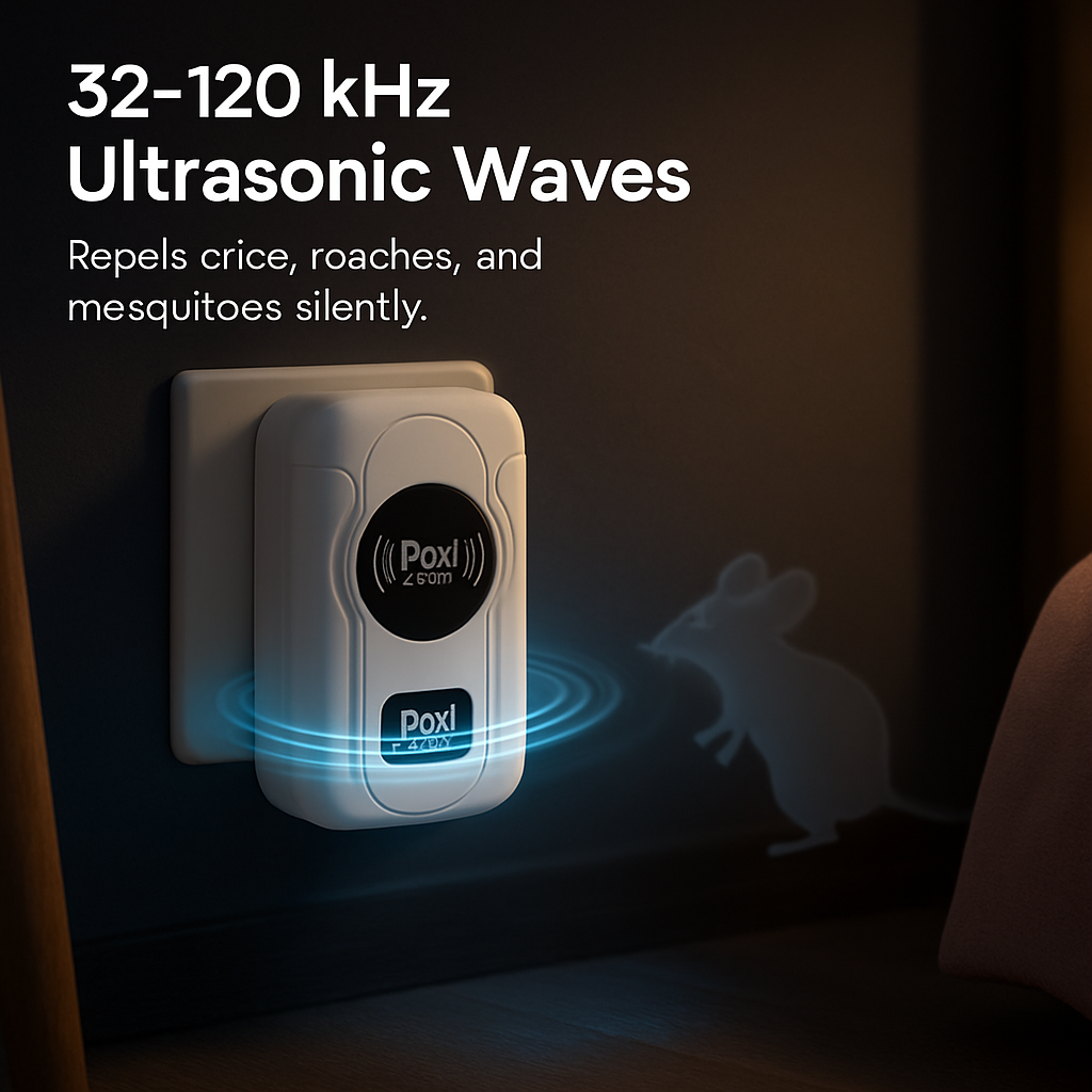 6 Pack 32-120KHz Ultrasonic Insect Repellent Indoor Plug In Bug Repellent Mosquito Roaches Mice Control with 3 Modes for Bedroom Garage Warehouse Offi