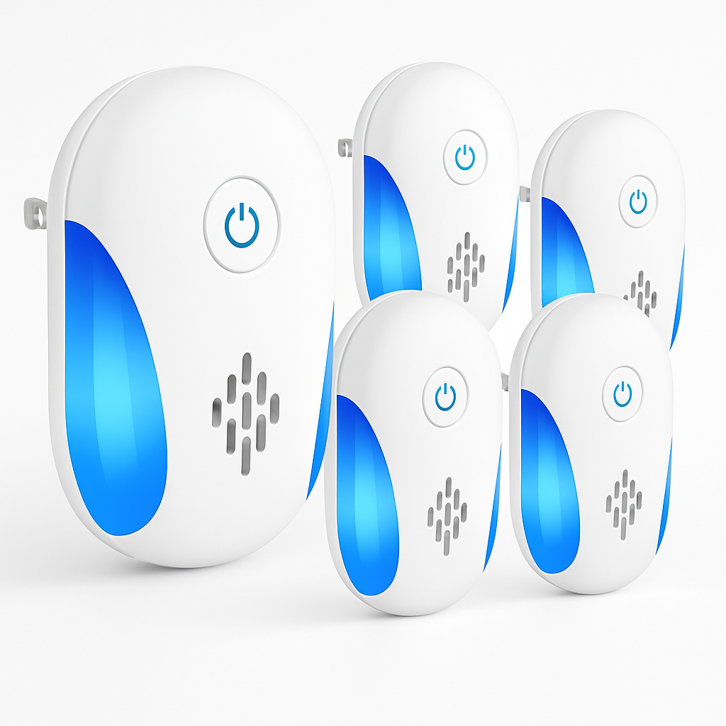 6 Packs Ultrasonic Pest Repellers Electric Plug-In Indoor Pest Control Mouse Repellent Chaser Deterrent Rodent Chaser with 2 Modes for Home Kitchen Of