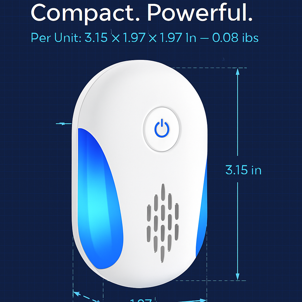 6 Packs Ultrasonic Pest Repellers Electric Plug-In Indoor Pest Control Mouse Repellent Chaser Deterrent Rodent Chaser with 2 Modes for Home Kitchen Of