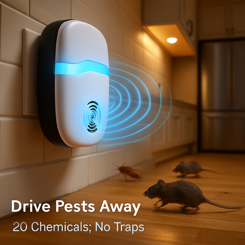 6 Packs Ultrasonic Pest Repellers Electric Plug-In Indoor Pest Control Mouse Repellent Chaser Deterrent Rodent Chaser for Home Kitchen Office Warehous