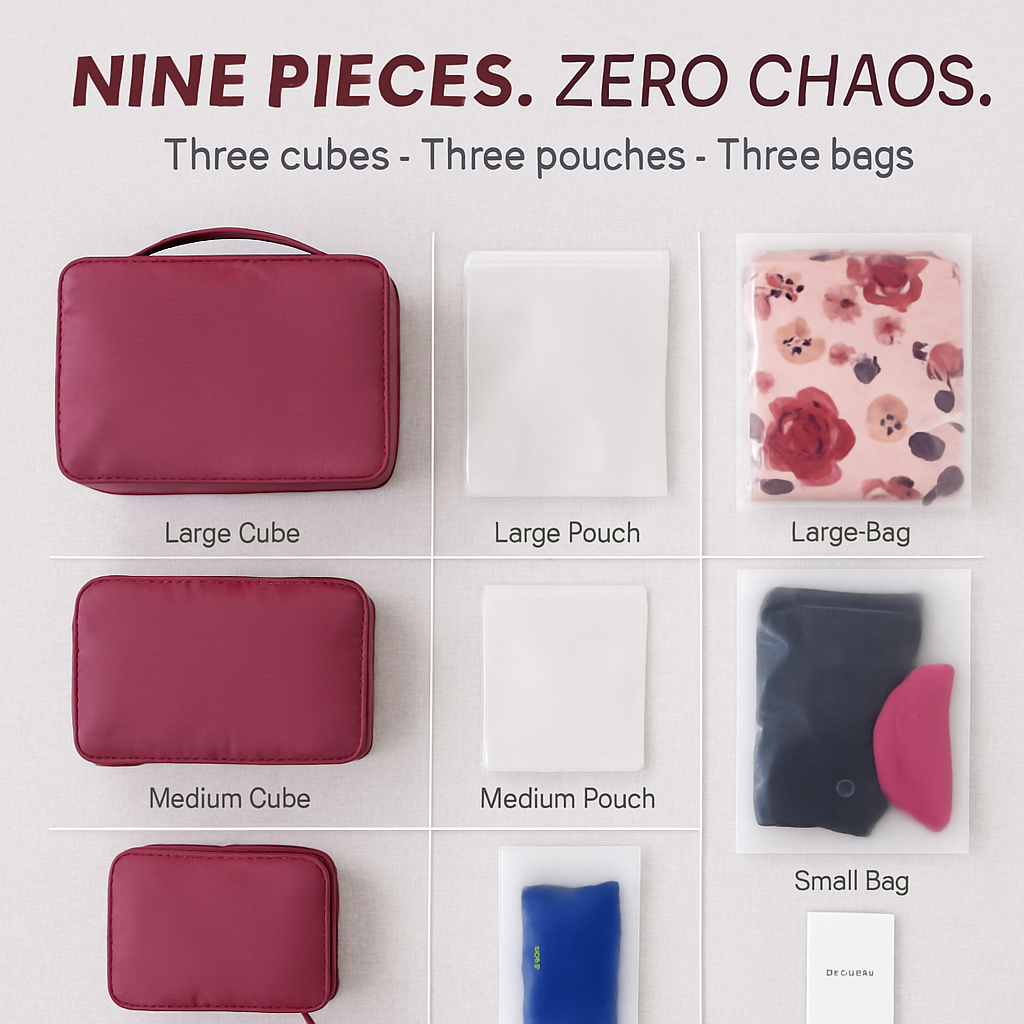 Storage Bags with Packing Cubes for Travel