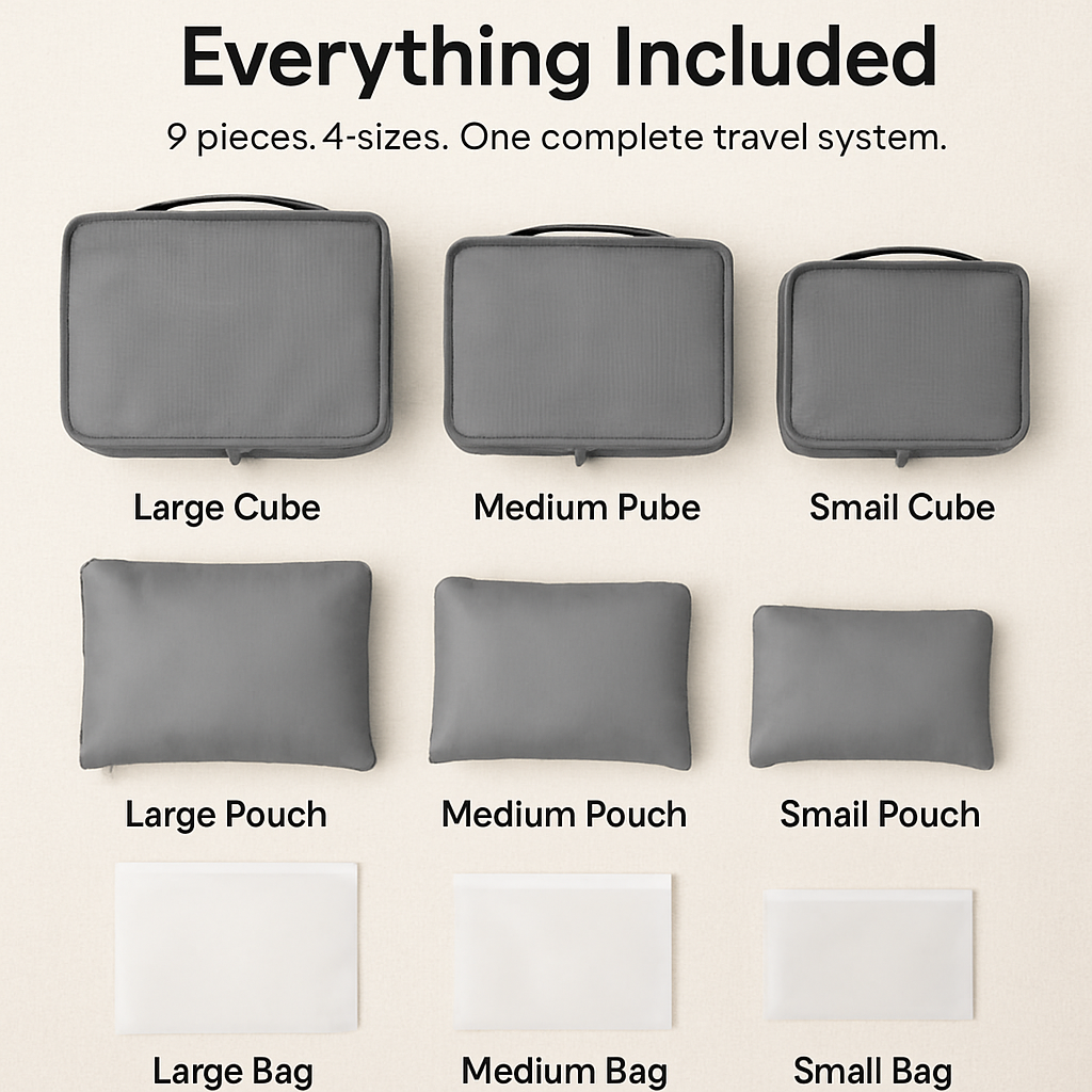 Storage Bags with Packing Cubes for Travel