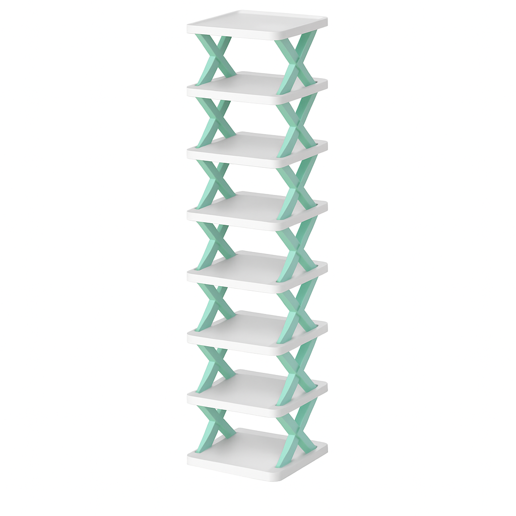 9Tier Narrow Entryway Shoe Rack Plastic Vertical Shoe Organizer Space Saving Free Standing Shoes Storage Shelf Closet Hallway