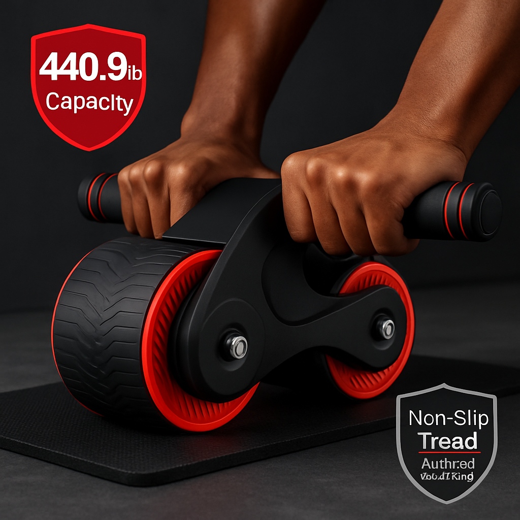Abdominal Wheel with Kneel Pad and Phone Holder for Home Gym
