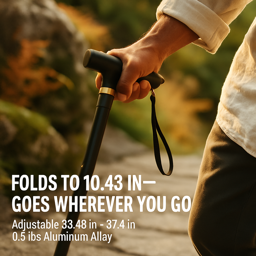 Folding Walking Cane for Travel and Comfort