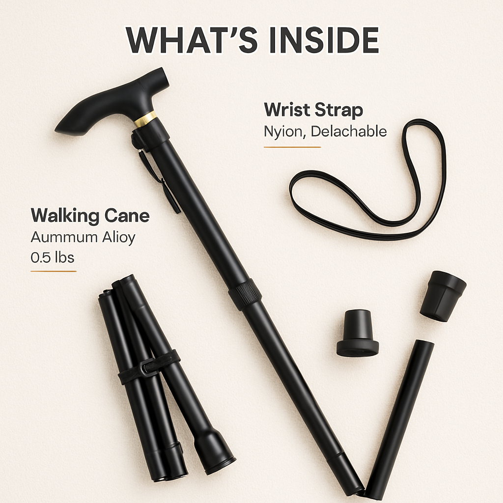 Folding Walking Cane for Travel and Comfort