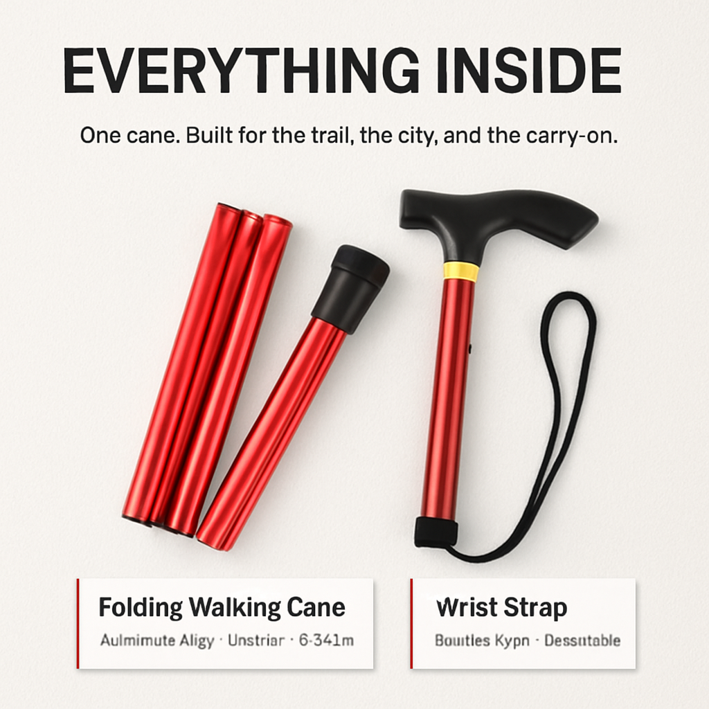 Folding Walking Cane for Travel and Comfort